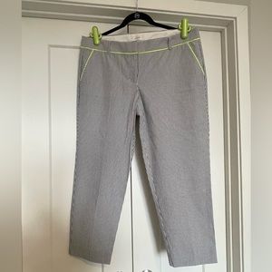 J. Crew Cafe Capri seersucker stripe ankle cropped pants